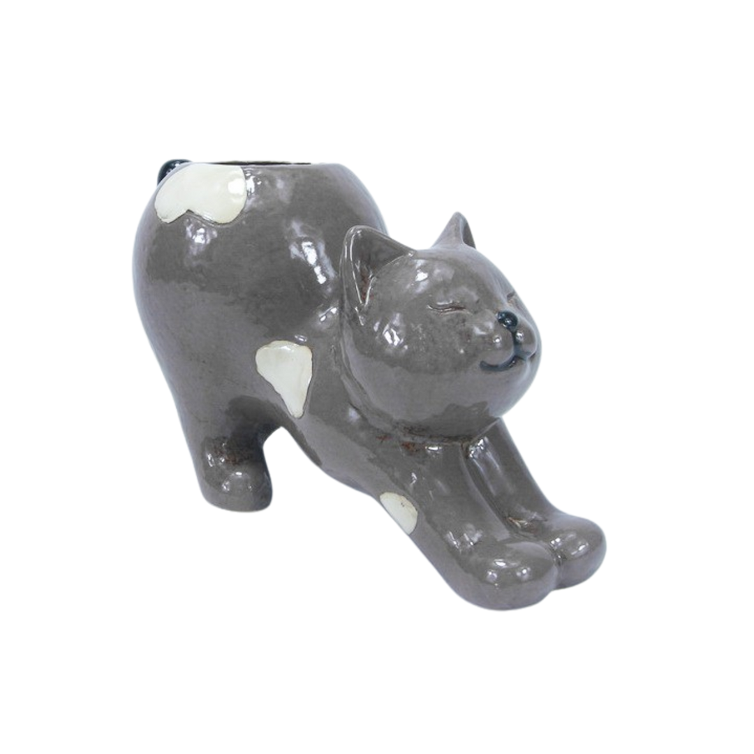 Stretching Cat Planter