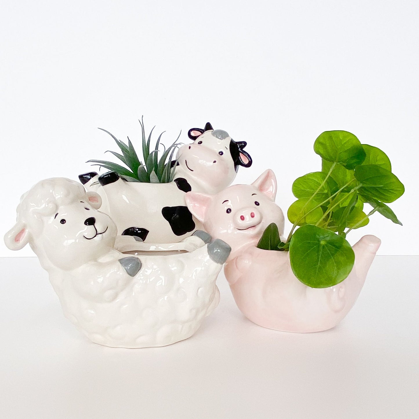 Reclining Farm Animal Planters