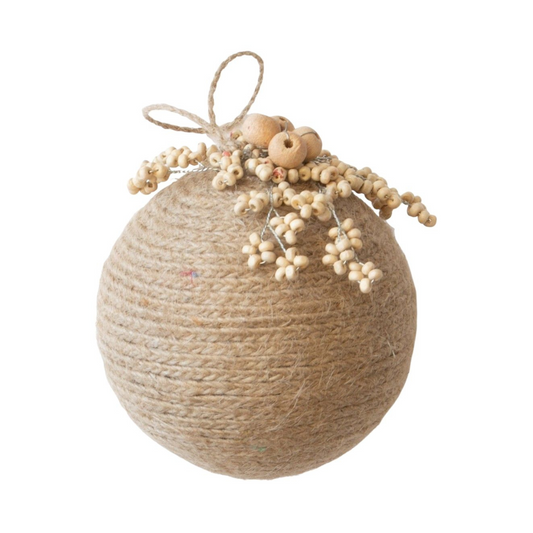 XLarge Natural Beaded Ball Tree Decoration