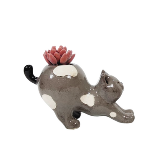 Stretching Cat Planter